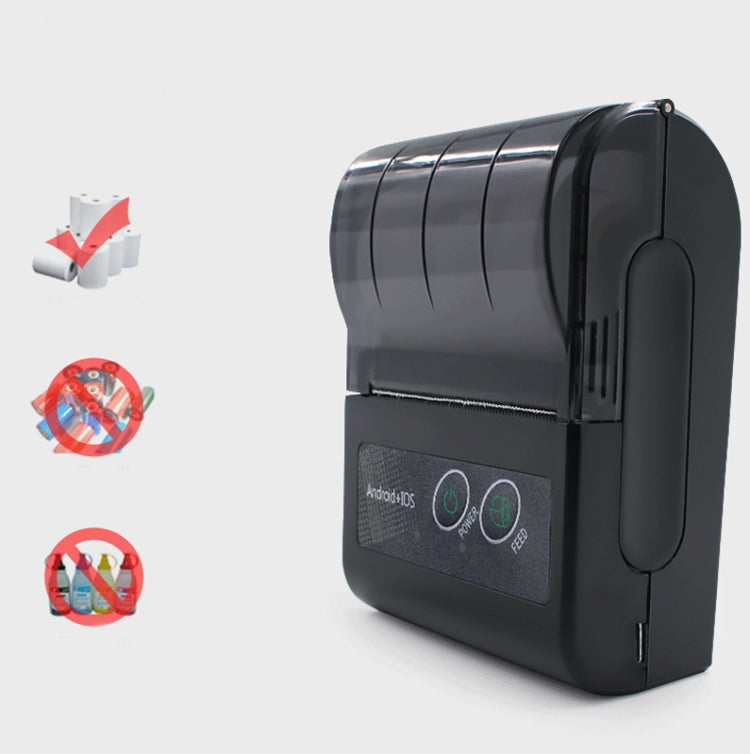 58HB6 Portable Bluetooth Thermal Printer Label Takeaway Receipt Machine, Supports Multi-Language & Symbol/Picture Printing, Model: EU Plug (Brazilian Portuguese)