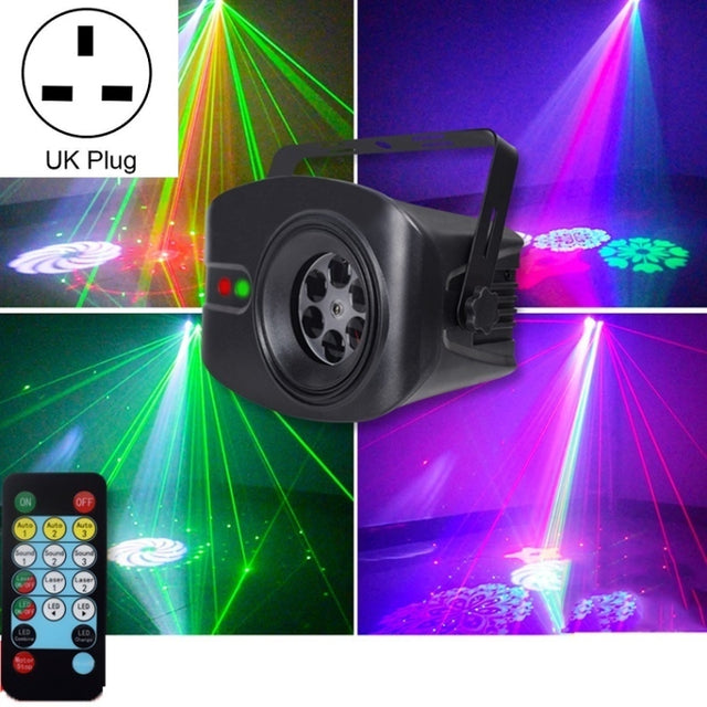 13W Colorful Flying Lights Projection Light LED Room Decoration Laser Light KTV Bar Sound Control Stage Light, UK Plug