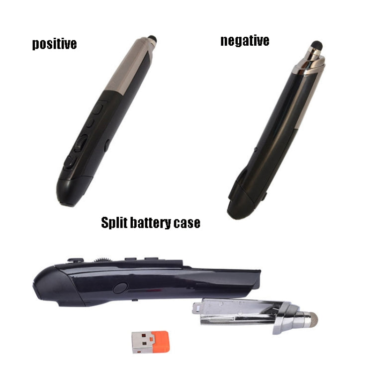 PR-08 1600DPI 6 Keys 2.4G Wireless Electronic Whiteboard Pen Multi-Function Pen Mouse PPT Flip Pen(Red)