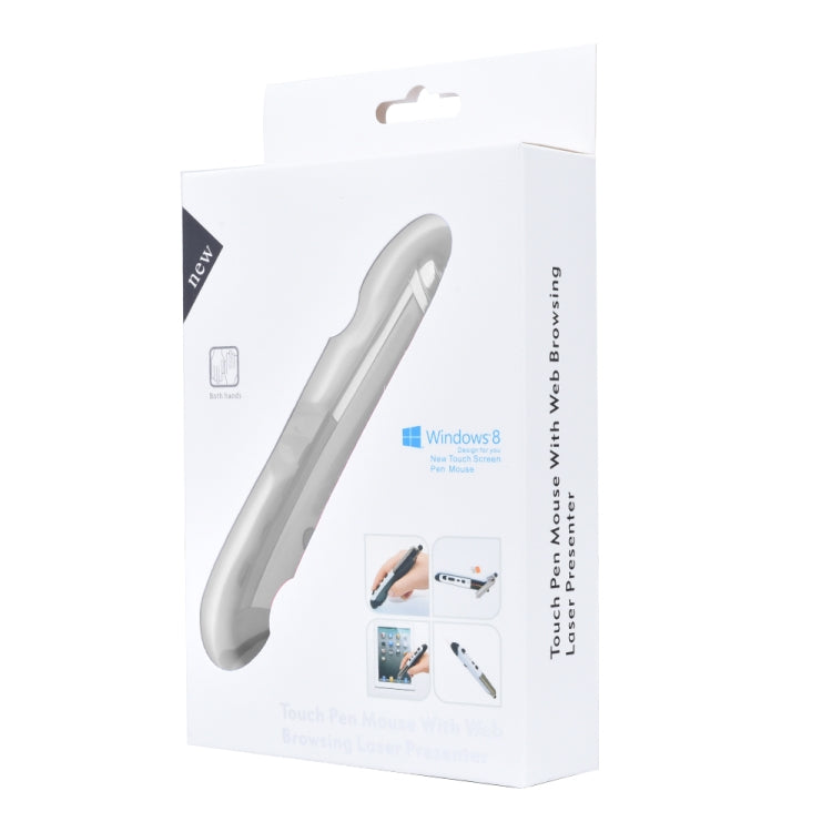 PR-08 1600DPI 6 Keys 2.4G Wireless Electronic Whiteboard Pen Multi-Function Pen Mouse PPT Flip Pen(Red)