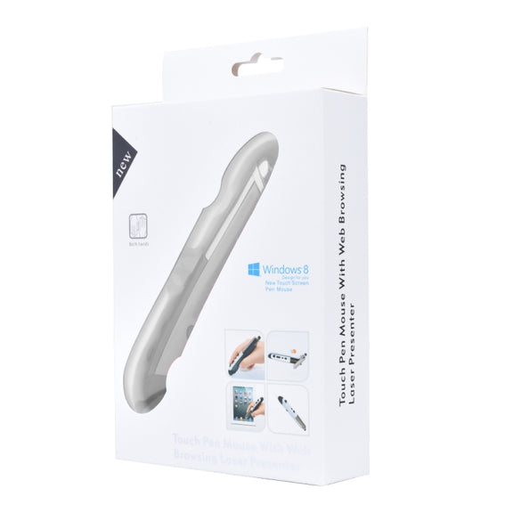 PR-08 1600DPI 6 Keys 2.4G Wireless Electronic Whiteboard Pen Multi-Function Pen Mouse PPT Flip Pen(White)