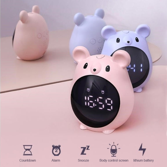 Elf Mouse Alarm Clock Countdown Learning Time Management Student And Child Cartoon Clock(Blue)