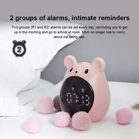 Elf Mouse Alarm Clock Countdown Learning Time Management Student And Child Cartoon Clock(Blue)