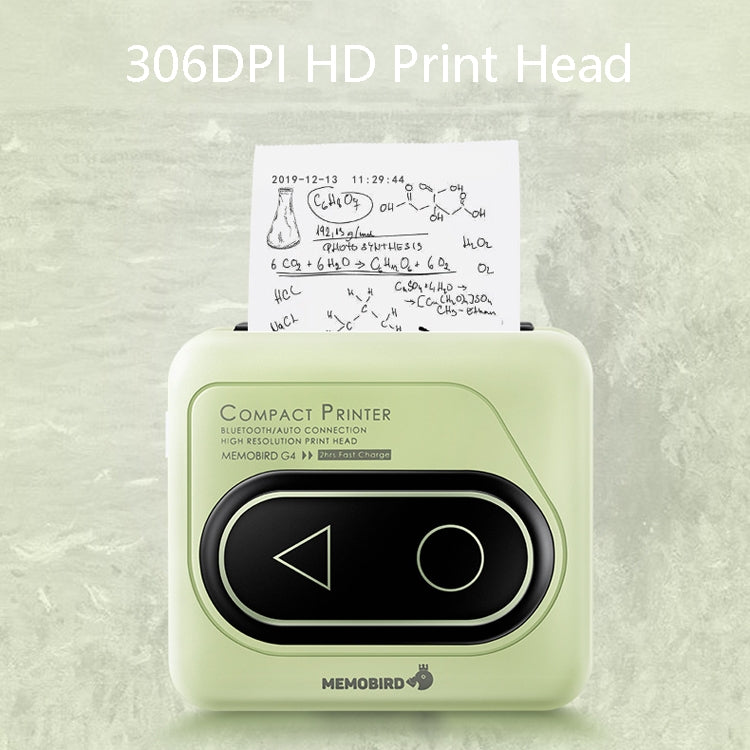 Memobird G4 Handheld Home Student Search Question Graffiti Notes Portable Bluetooth Thermal Printer(Avocado Green)