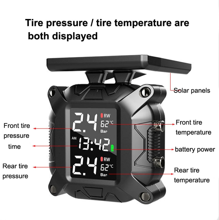 M7 Motorcycle Tire Pressure Monitor Solar Wireless External High-Precision Monitoring Waterproof Detector - Electrical System by PMC TechLife | Online Shopping South Africa | PMC TechLife | Buy Now Pay Later Mobicred