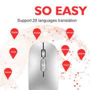 M103 1600DPI 5 Keys 2.4G Wireless Mouse Charging Ai Intelligent Voice Office Mouse, Support 28 Languages(Silver)