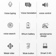 M103 1600DPI 5 Keys 2.4G Wireless Mouse Charging Ai Intelligent Voice Office Mouse, Support 28 Languages(Silver)