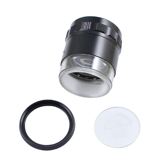 8 LED Lights 3 Groups Of Optical Glass HD With Scale 10 Times Magnifying Glass, Specification: Cross Scale Board