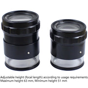 8 LED Lights 3 Groups Of Optical Glass HD With Scale 10 Times Magnifying Glass, Specification: Cross Scale Board