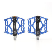 Bicycle Pedal Mountain Bike Aluminum Alloy Palin Pedal Non-Slip Bearing Pedal(901 Blue)