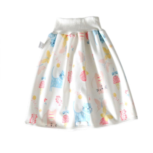 Baby Water-Proof And Leak-Proof Cloth Diapers Children Washable Cotton Cloth Bed-Wetting Skirt Pants, Colour: L(Red Cat and Blue Cat) - Baby Care by PMC Jewellery | Online Shopping South Africa | PMC Jewellery | Buy Now Pay Later Mobicred