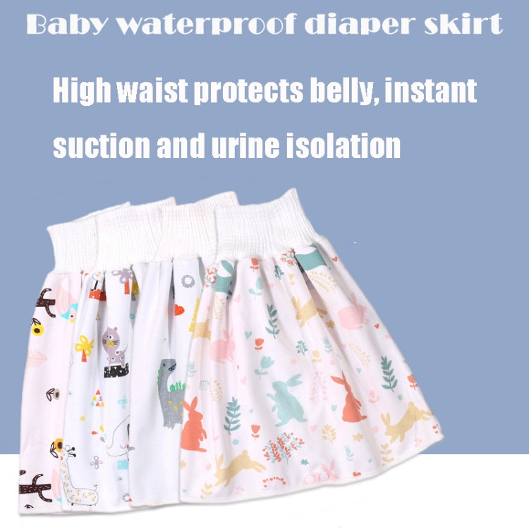 Baby Water-Proof And Leak-Proof Cloth Diapers Children Washable Cotton Cloth Bed-Wetting Skirt Pants, Colour: L(Elephant Curl Lion)