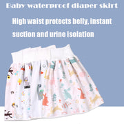 Baby Water-Proof And Leak-Proof Cloth Diapers Children Washable Cotton Cloth Bed-Wetting Skirt Pants, Colour: L(Red Cat and Blue Cat)