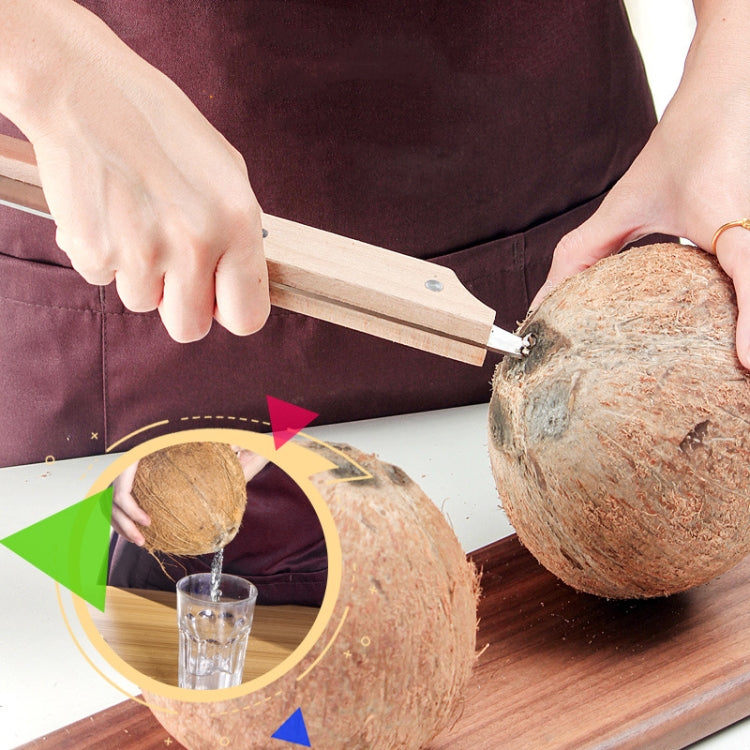 Multifunctional Stainless Steel Coconut Shell Opener With Wooden Handle Coconut Meat Knife Kitchen Gadgets, Specification: Knock Coconut Knife - free shipping - PMC TechLife - Order now!