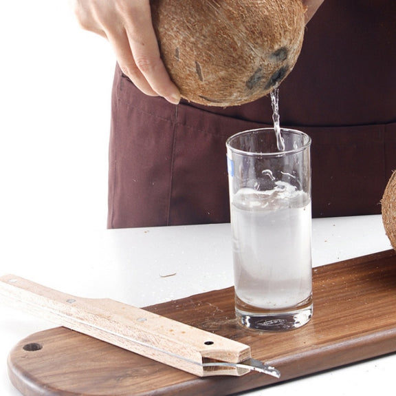 Multifunctional Stainless Steel Coconut Shell Opener With Wooden Handle Coconut Meat Knife Kitchen Gadgets, Specification: Knock Coconut Knife