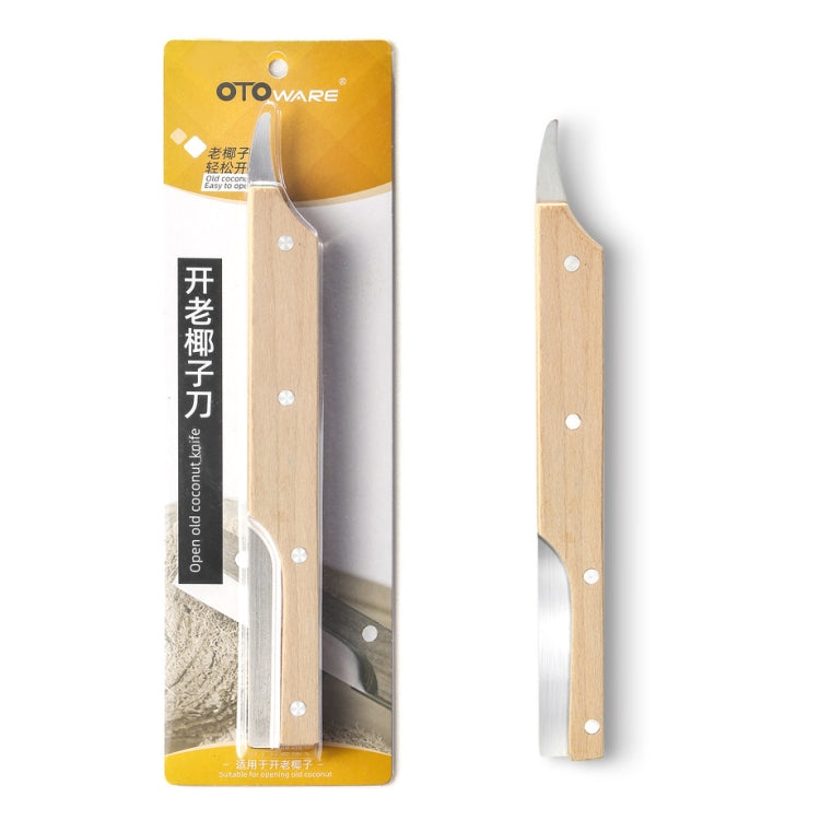 Multifunctional Stainless Steel Coconut Shell Opener With Wooden Handle Coconut Meat Knife Kitchen Gadgets, Specification: Knock Coconut Knife