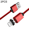 2 PCS ESSAGER Smartphone Fast Charging and Data Transmission Magnetic Cable with 8 Pin Magnetic Head, Cable Length: 1m(Red) - Charging Cable & Head by PMC TechLife | Online Shopping South Africa | PMC TechLife | Buy Now Pay Later Mobicred
