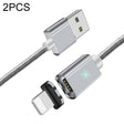 2 PCS ESSAGER Smartphone Fast Charging and Data Transmission Magnetic Cable with 8 Pin Magnetic Head, Cable Length: 1m(Silver) - Charging Cable & Head by PMC TechLife | Online Shopping South Africa | PMC TechLife | Buy Now Pay Later Mobicred
