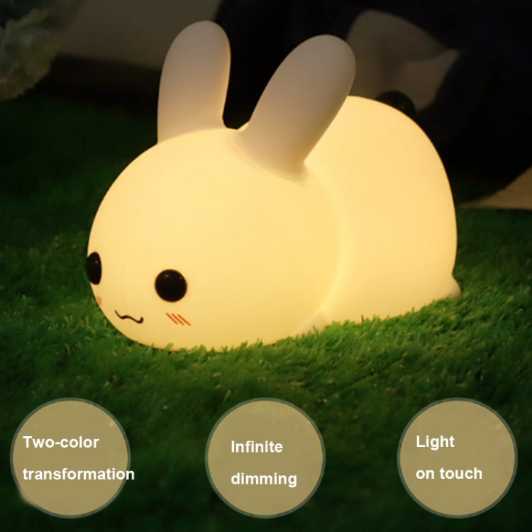 Silicone Rabbit LED Night Light USB Charging Dual-Tone Light Pat Light - Night Lights by PMc TechLife | Online Shopping South Africa | PMc TechLife | Buy Now Pay Later Mobicred
