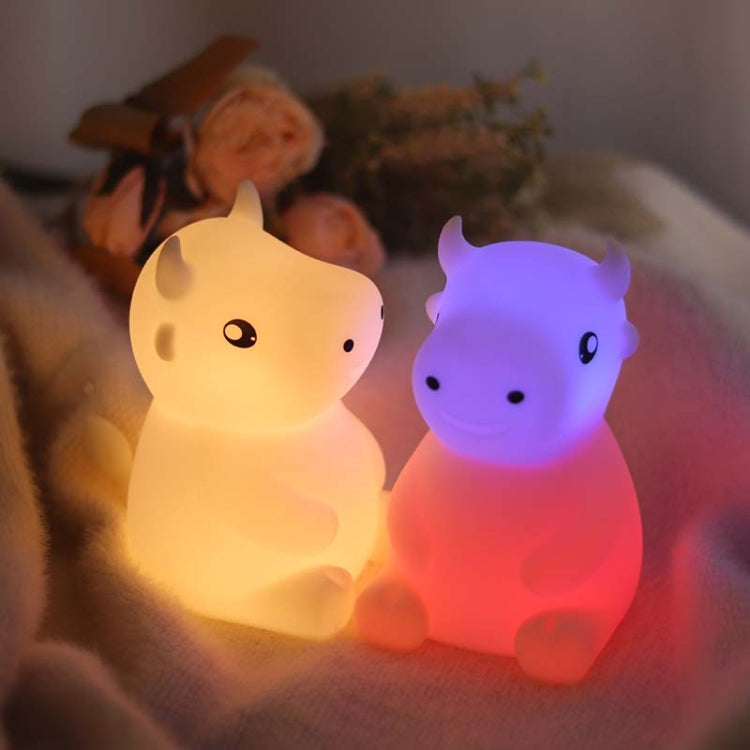 JX-YD-08 Silicone Calf Cow Night Light LED Colorful Dimming Pat Sleeping Bedside Lamp - Night Lights by PMc TechLife | Online Shopping South Africa | PMc TechLife | Buy Now Pay Later Mobicred