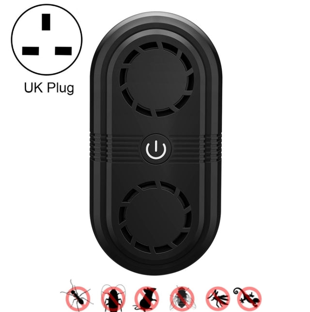 BG307 Ultrasonic Mole Repellent Mosquito Repellent Household Indoor Double Horn Electronic Insect Repellent, Plug Type: UK Plug 220V(Black)