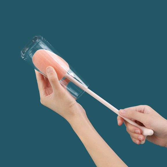 Long Handle Vertical Cup Brush Baby Bottle Sponge Cleaning Brush, Length: 29cm(White)