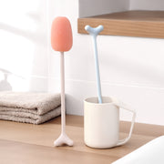 Long Handle Vertical Cup Brush Baby Bottle Sponge Cleaning Brush, Length: 29cm(White)