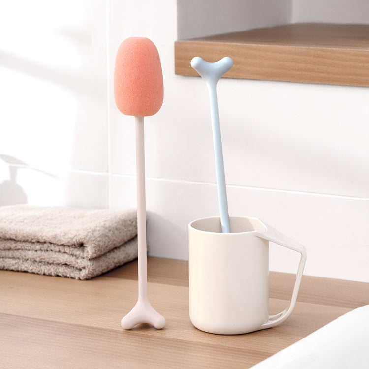 Long Handle Vertical Cup Brush Baby Bottle Sponge Cleaning Brush, Length: 29cm(Blue)