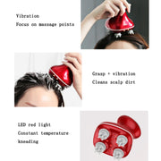 Head Scalp Massager Electric Beauty Instrument Multifunctional Kneading Vibration Physiotherapy Instrument(White)