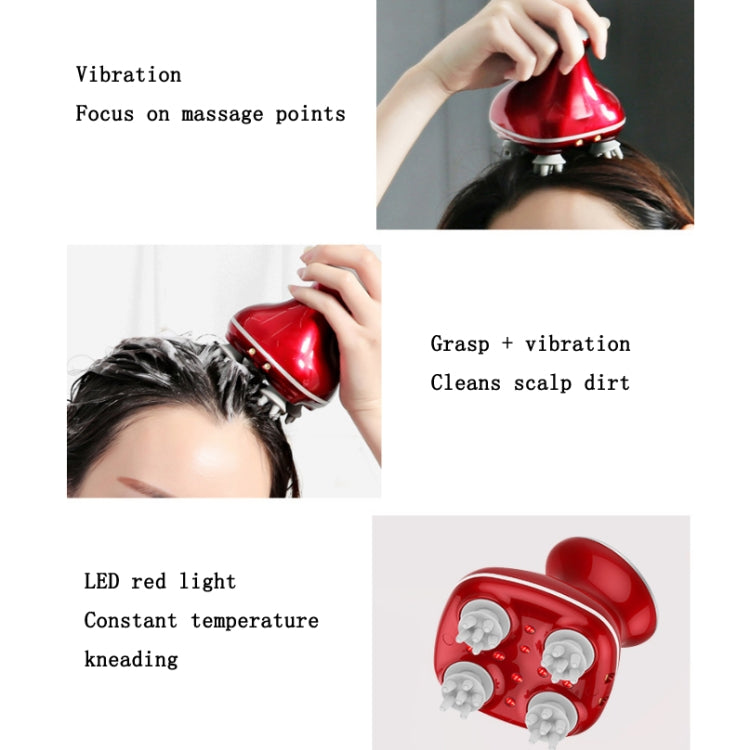 Head Scalp Massager Electric Beauty Instrument Multifunctional Kneading Vibration Physiotherapy Instrument(White)