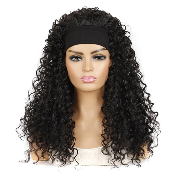 Hairband Wig Headgear Volume Chemical Fiber Wig Headgear, Color Classification: Black Hair Band 1B#O