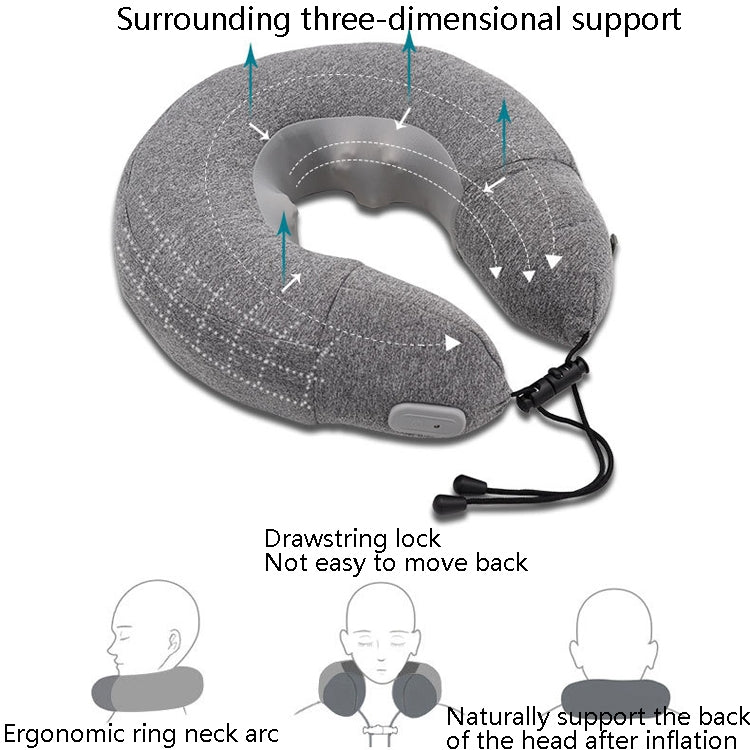 PL60 Neck Massager Cervical Spine Massage Pillow Household Inflatable U-Shaped Neck Pillow(Gray) - free shipping - PMC TechLife - Order now!