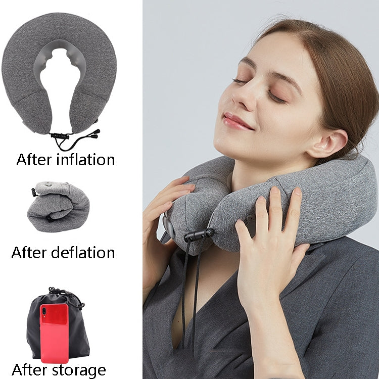 PL60 Neck Massager Cervical Spine Massage Pillow Household Inflatable U-Shaped Neck Pillow(Gray) - free shipping - PMC TechLife - Order now!