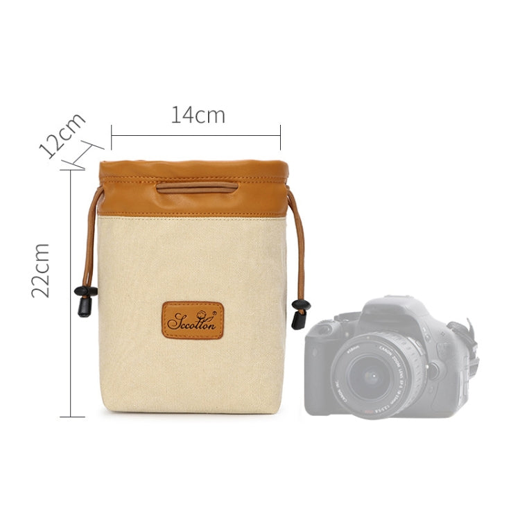 S.C.COTTON Liner Bag Water-resistant Digital Protection Portable SLR Lens Bag Micro Single Camera Bag Photography Bag, Colour: Beige M