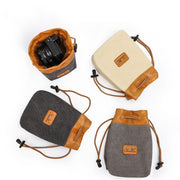 S.C.COTTON Liner Bag Water-resistant Digital Protection Portable SLR Lens Bag Micro Single Camera Bag Photography Bag, Colour: Beige M