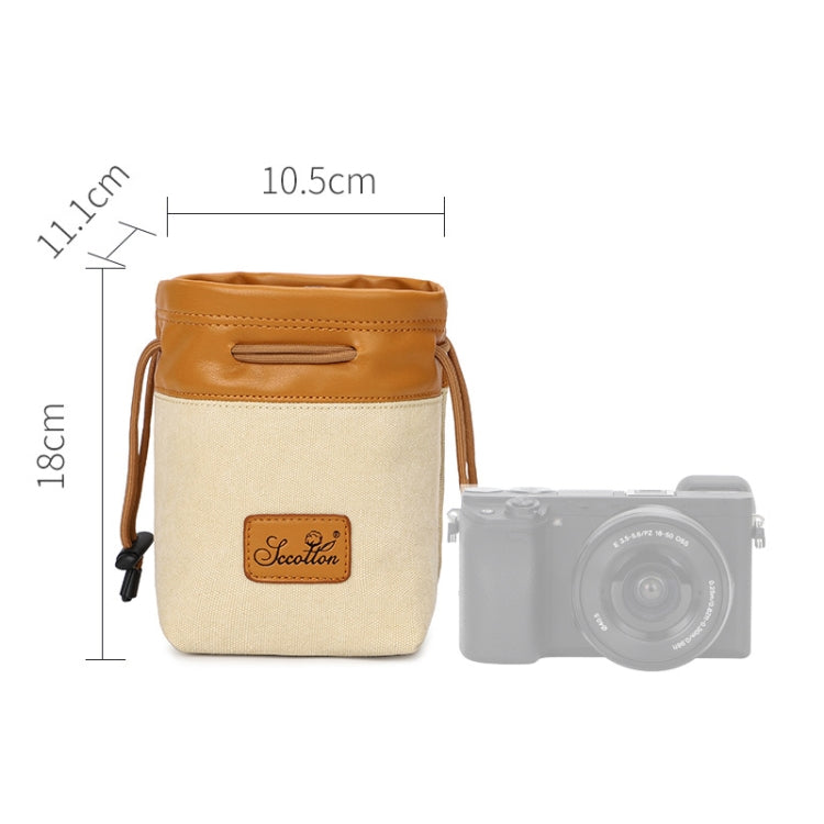S.C.COTTON Liner Bag Waterproof Digital Protection Portable SLR Lens Bag Micro Single Camera Bag Photography Bag, Colour: Beige S - Lens Bag by PMC TechLife | Online Shopping South Africa | PMC TechLife | Buy Now Pay Later Mobicred