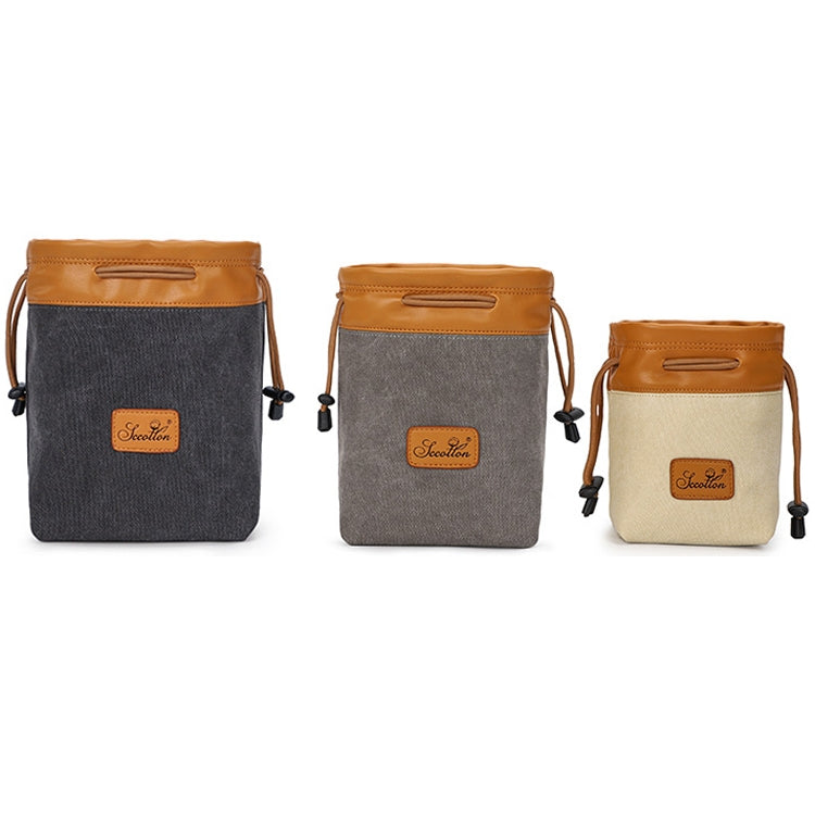 S.C.COTTON Liner Bag Waterproof Digital Protection Portable SLR Lens Bag Micro Single Camera Bag Photography Bag, Colour: Beige S - Lens Bag by PMC TechLife | Online Shopping South Africa | PMC TechLife | Buy Now Pay Later Mobicred