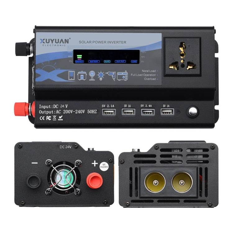 XUYUAN 4000W Car Inverter LED Colorful Atmosphere Light 4 USB Charging Converter, Specification: 24V-220V - Modified Square Wave by PMC TechLife | Online Shopping South Africa | PMC TechLife | Buy Now Pay Later Mobicred