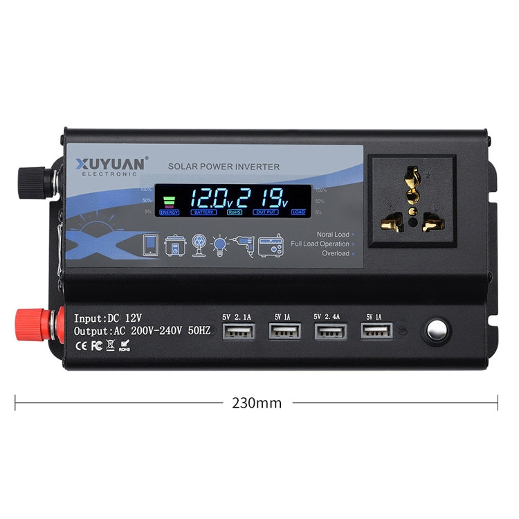 XUYUAN 4000W Car Inverter LED Colorful Atmosphere Light 4 USB Charging Converter, Specification: 24V-220V - Modified Square Wave by PMC TechLife | Online Shopping South Africa | PMC TechLife | Buy Now Pay Later Mobicred