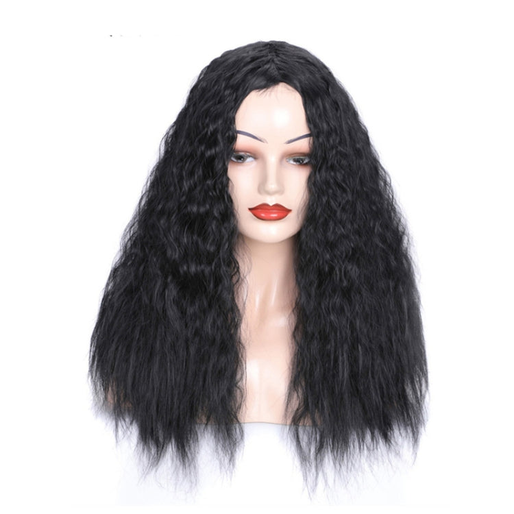 Matte Realistic Corn Perm Long Curly Hair Woolen Volume Wig Headgear(Black) - free shipping - PMC TechLife - Order now!