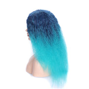 Matte Realistic Corn Perm Long Curly Hair Woolen Volume Wig Headgear(Malachite Green Gradient)