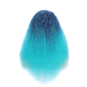 Matte Realistic Corn Perm Long Curly Hair Woolen Volume Wig Headgear(Malachite Green Gradient)