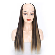 Wig Half Headgear Long Straight Hair U-Shaped Wig Headgear, Colour: 6.US-4H27#