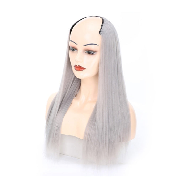 Wig Half Headgear Long Straight Hair U-Shaped Wig Headgear, Colour: 14.US-0906# Grandma Gray - free shipping - PMC TechLife - Order now!