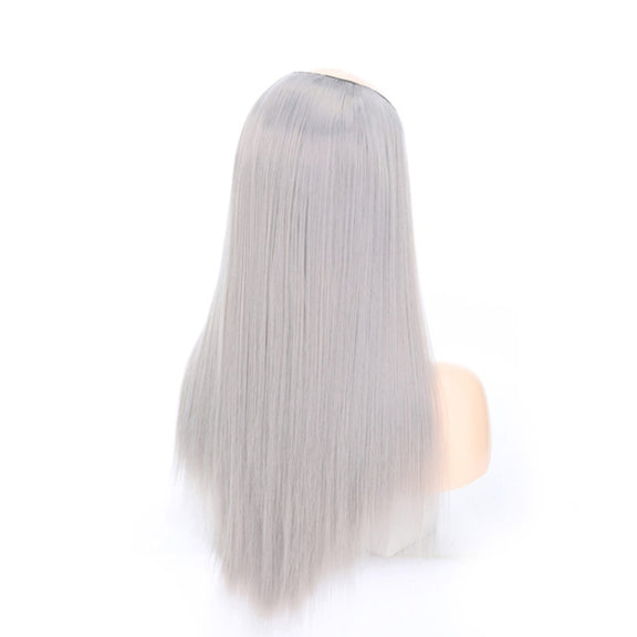 Wig Half Headgear Long Straight Hair U-Shaped Wig Headgear, Colour: 14.US-0906# Grandma Gray