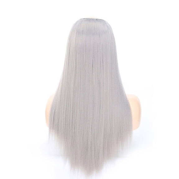 Wig Half Headgear Long Straight Hair U-Shaped Wig Headgear, Colour: 14.US-0906# Grandma Gray