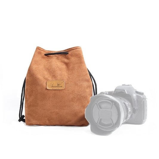 S.C.COTTON Liner Shockproof Digital Protection Portable SLR Lens Bag Micro Single Camera Bag Square Khaki L - free shipping - PMC Jewellery - Order now!