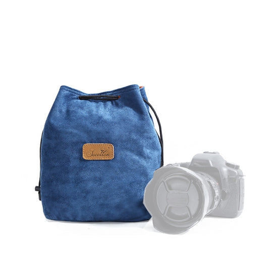 S.C.COTTON Liner Shockproof Digital Protection Portable SLR Lens Bag Micro Single Camera Bag Square Blue L - Lens Bag by S.C.COTTON | Online Shopping South Africa | PMC Jewellery | Buy Now Pay Later Mobicred