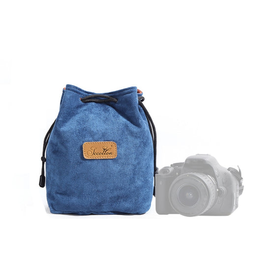 S.C.COTTON Liner Shockproof Digital Protection Portable SLR Lens Bag Micro Single Camera Bag Square Blue M - Lens Bag by S.C.COTTON | Online Shopping South Africa | PMC Jewellery | Buy Now Pay Later Mobicred