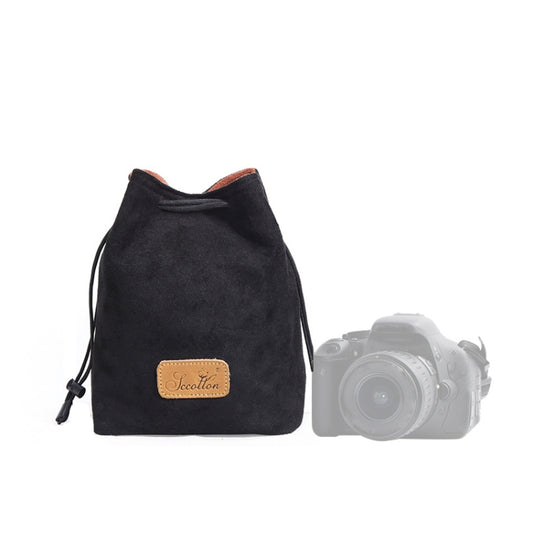S.C.COTTON Liner Shockproof Digital Protection Portable SLR Lens Bag Micro Single Camera Bag Square Black M - Lens Bag by S.C.COTTON | Online Shopping South Africa | PMC Jewellery | Buy Now Pay Later Mobicred